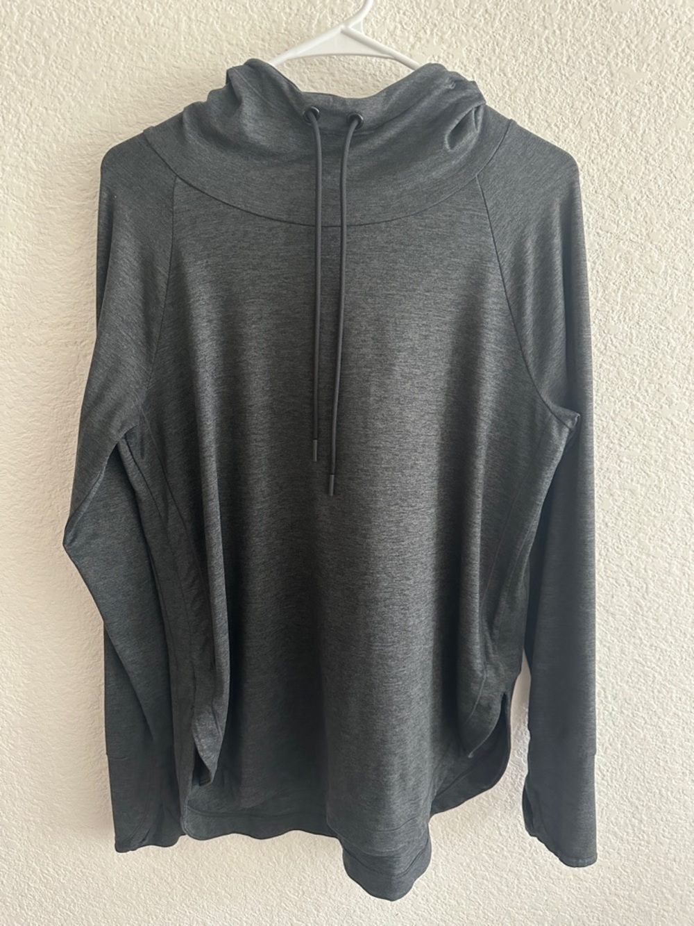 Athleta Dark Gray Uptempo Hoodie Sweatshirt with Drawstring
